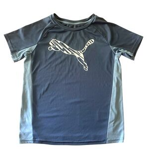 Puma Kids Active‎ T-Shirt Gray Short Sleeve Athletic Top